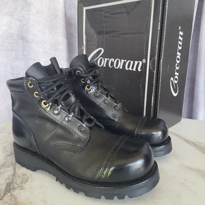 Corcoran Custom 6" Steel Cap Toe Boots Black Men's 9.5 D Black XCS2525 - Picture 1 of 19