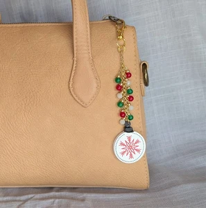 BOLSO DE VACACIONES ROJO Y VERDE ENCANTO NAVIDAD COPO DE NIEVE ENCANTO PARA BOLSO MONEDERO TOTE - Imagen 1 de 6
