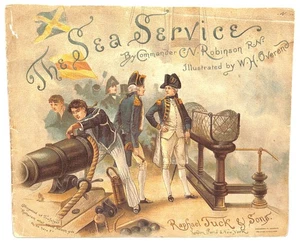 History of the Navy, antique children's picture book, Tuck , circa 1883 - Foto 1 di 16