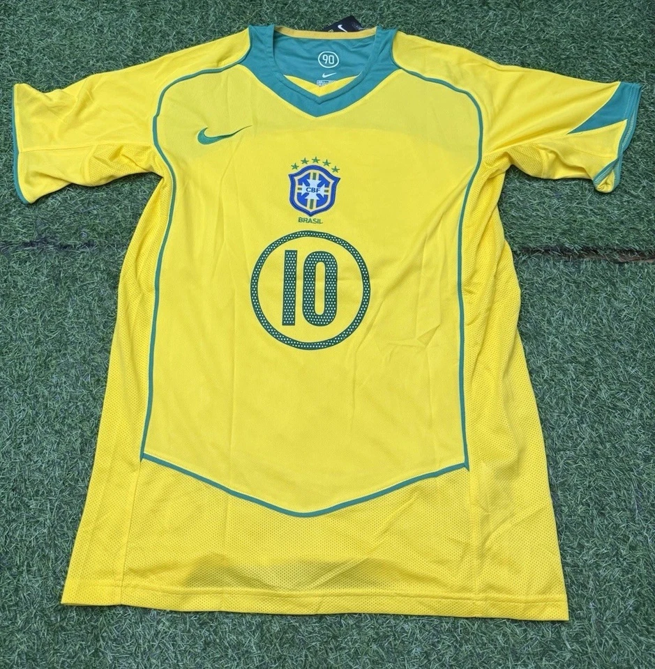 Brazil Ronaldinho Retro Jersey Men’s 2004–06 Home Jersey T-90 Large “Dinho” - Image 1 of 4