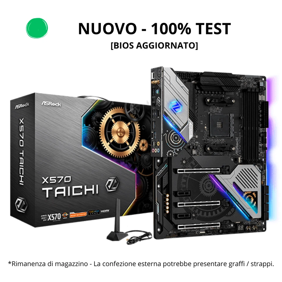 🟢 Scheda Madre ASRock X570 TAICHI AM4 AMD Serie 2 3 4 5000 DDR4 BIOS Aggiornato - Immagine 1 di 1