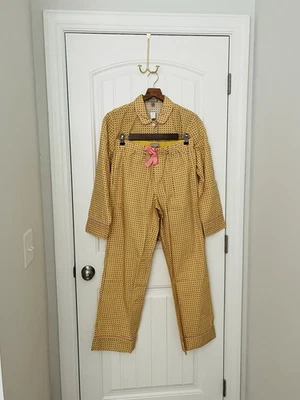 Juego de pijama manga larga de popelina de algodón con puntos amarillos y rosas XS para mujer J.Crew nuevo con etiquetas Foto 1 de 4