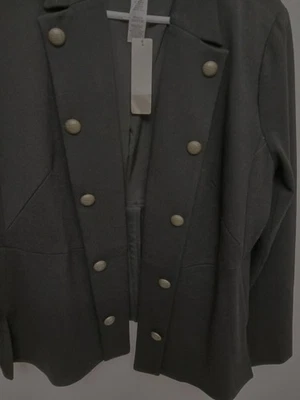 Chico's NWT Black Military Style Blazer  Button Accent Size 2 (Large) - Image 1 of 4