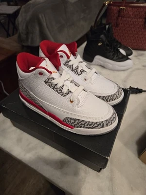 Air Jordan 3 Retro Basketball Shoes ‘Cardinal Red’ 429487-126 Size 13.5C  - Image 1 of 3
