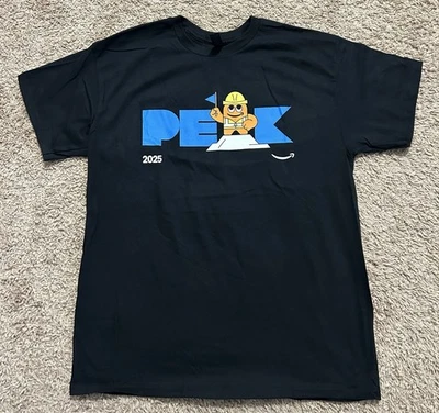Camiseta negra Amazon Employee PEAK 2025 Glidan lanzamiento limitado talla grande Foto 1 de 4