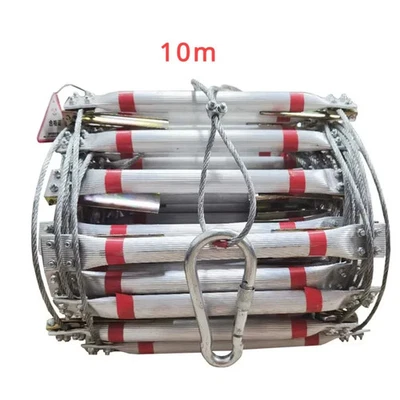 Scala in Filo di Acciaio 10m Fuga Antincendio Casa Prevenzione Incendi Alta Altitudine - Immagine 1 di 4