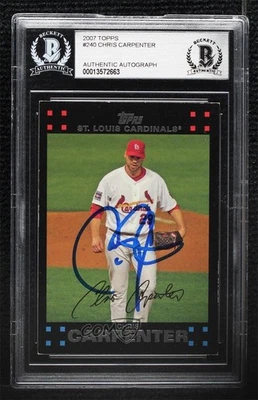 BAS 2007 Topps Chris Carpenter #240 BGS Auténtico Automático Foto 1 de 2