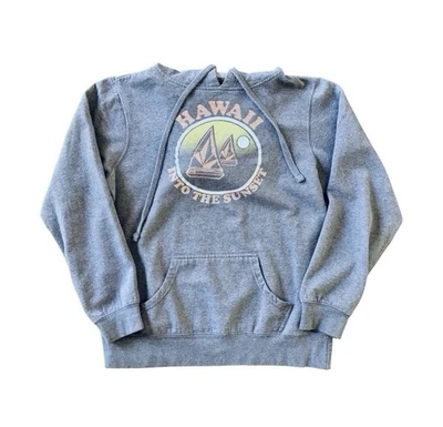 Volcom Hoodie Sweater Sweatshirt Womens L Pullover Grey Graphic Surf Casual - Image 1 of 4