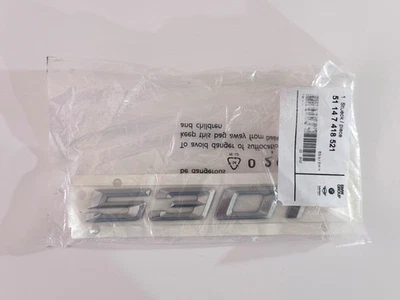 OEM L 2017-2023 BMW 530i emblema trasero insignia logotipo letras cromadas 51147418521 Foto 1 de 2