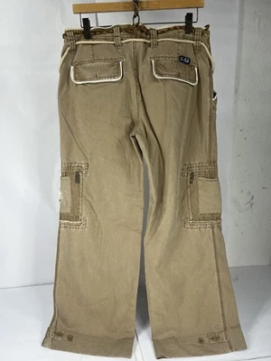 Pantalones Roxy Mujer 8 Marrón Bordado Floral Carga Pierna Ancha Informales Foto 1 de 4