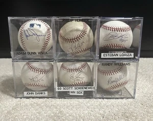 6 CHICAGO WHITE SOX OMLB SIGNED BASEBALL LOT Dunn, Danks, Loaiza, Schoenweis - Picture 1 of 2