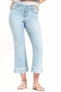 Pantalones de mezclilla para mujer 1822 con puños ajustados lavado claro azul Taylor talla 14 $65 - Imagen 1 de 8