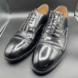 Johnston & Murphy Shiny Black Leather Dress Shoes US 10 D - Used - Picture 1 of 14