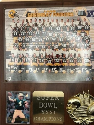 Super Bowl Champions Green Bay Packers 1996 8x10 foto del equipo y tarjeta favorita de la plaga Foto 1 de 2