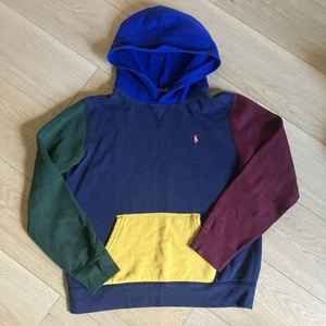 Boys Polo Ralph Lauren Size XLarge (18-20) Hooded Sweatshirt Color Block Navy - Picture 1 of 5