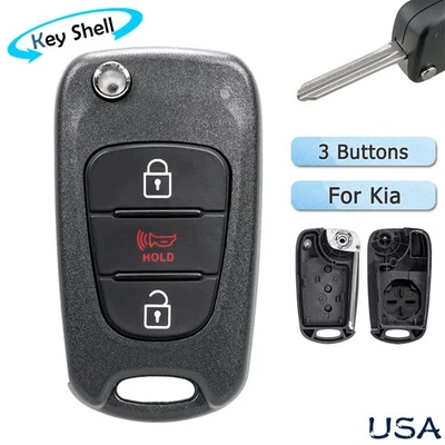 Para 2010 2011 2012 2013 Kia Sportage Soul Control Remoto Abatible Llavero Estuche Carcasa 3B Foto 1 de 4