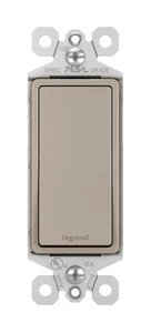 Legrand Radiant Single Pole 15A Rocker Wall Switch (Nickel) - Picture 1 of 5
