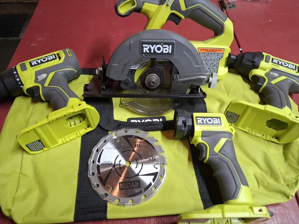 RYOBI IMPACT, DRILL, WORKLIGHT AND CIRCULAR SAW WITH BAG - Image 1 of 1