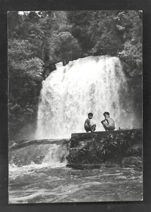 Brunei photo to Sarawak 2 Boys Waterfall stamp 60s - Picture 1 of 2