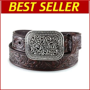 Versatile Rhinestones Embossed Leather Belt for Women, Perfect Fit, Sizes S-XL - Picture 1 of 8