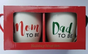 MOM TO BE, DAD TO BE Announcement Mugs Set Parents To Be Cups  - Picture 1 of 6
