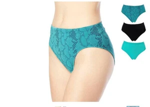 Rhonda Shear 3er Pack Seamless Jacquard Slips türkis/Schlangenprint/schwarz NEU Gr. S - Bild 1 von 1