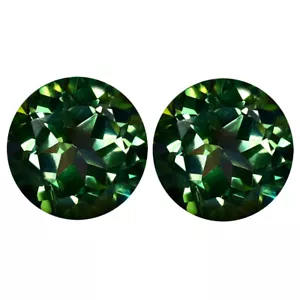 4.95 ct (2pcs) Fair MATCHING PAIR Round Shape (8 x 8 mm) Tempest Sea Topaz - Picture 1 of 1