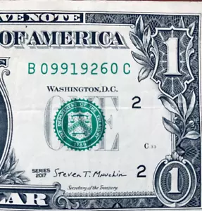 9. September 1926 Geburtstagsschein ausgefallen Seriennummer One Dollar Schein: B 09-9-1926-0 C - Bild 1 von 3