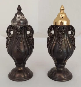 Vintage Wallace Silverplate Baroque Salt and Pepper Shaker Set - 5" Tall Heavy - Picture 1 of 6