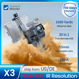 X3 Thermal Monocular Scope, 384×288 60Hz,15x Zoom Night Vision Thermal Camera - Picture 1 of 11