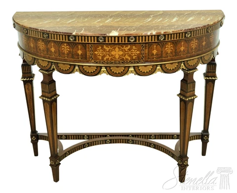 L54088EC: Antique Adams Inlaid Marble Top Console Table Cover