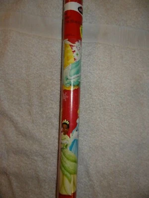 ROLLO DE PAPEL DE ENVOLVER PRINCESAS PRINCESAS DISNEY REGALO VACACIONES DE NAVIDAD 70 PIES CUADRADOS Foto 1 de 4