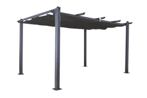 Gartenpavillon Pergola Luxor verstellbares Dach anthrazit 3x4 m Garten Terrasse - Bild 1 von 9