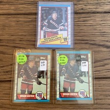 1989-90 Topps #136 Brian Leetch RC Rookie Card - Nmt - 3 Cards