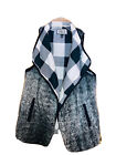 Black Fleece BKE  Vest Flannel Plaid Lined Size M Collarless Loose Fit Pockets