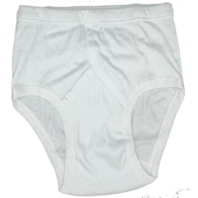 6 SLIP UOMO ALTO APERTO CST ART. 10015 IN PURO COTONE TINTA UNITA COSTINA BIANCO