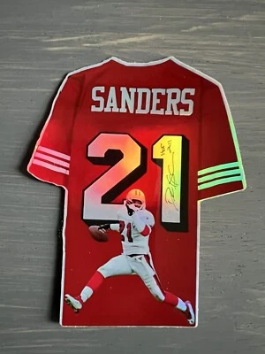 Deion Sanders Jersey Holographic Sticker Football Sports Card Theme 2.75in X 3in