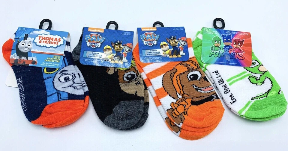 Disney 4 Pairs Boys Cars Lightning McQueen Mickey Mouse Socks Size 4-6 Toddler