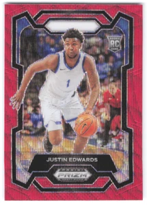 Selecciones del draft Panini Prizm 2024 Red Wave novato Justin Edwards - Imagen 1 de 2