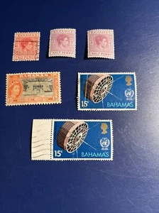 Bahamas 1928-1973 Various 6 Pcs Stamps, 2 Mints, 4 Used, See Photos - Picture 1 of 7
