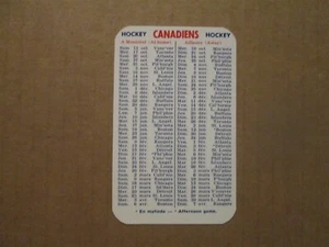 NHL Montreal Canadiens Vintage Circa 1973-74 Logo Squadra Hockey Card Schedule - Foto 1 di 2