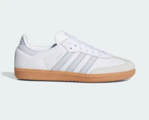 Mujer Adidas Samba OG Zapatos de Cuero Blanco Nube Azul Goma TALLA 6.5 IE0877 - Imagen 1 de 10