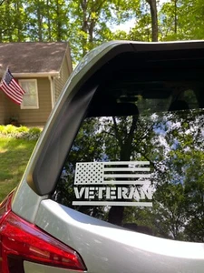 U.S.A. Veteran Flag Patriotic Military Decal Bumper Sticker Support Our Troops - Picture 1 of 2