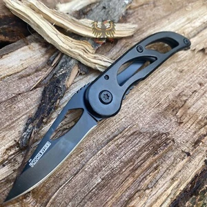 FRAMELOCK FOLDING POCKET EVERYDAY CARRY SHARP KNIFE BLACK FINISH ROUGH RYDER - Picture 1 of 5