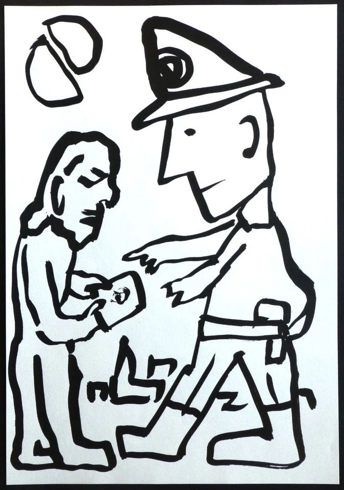 A.R. PENK -Original Serigrafie/Siebdruck " LYRIK " von 1987 23,5 x 33,5 cm - Bild 1 von 1