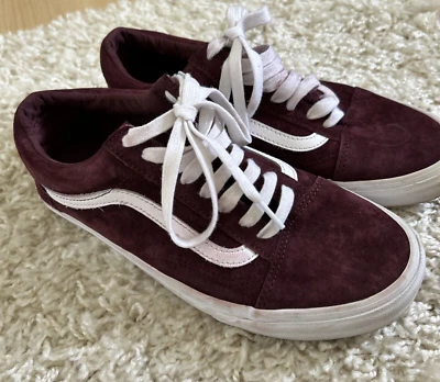 Vans HEIQ Eco Dry Suede Trainers Sneakers Burgundy Water Repellent Burgundy UK6 - Image 1 of 4