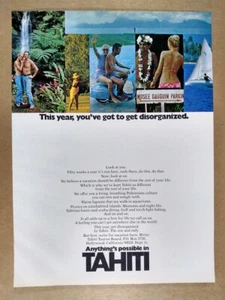 1972 Tahiti Tourism Vacations vintage print Ad - Picture 1 of 1