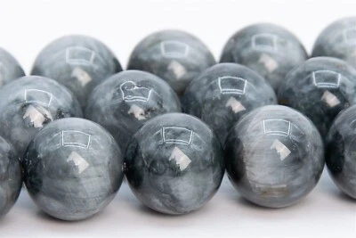 Cuentas redondas de crisoberilo gris azul natural genuino de 14 mm Foto 1 de 4