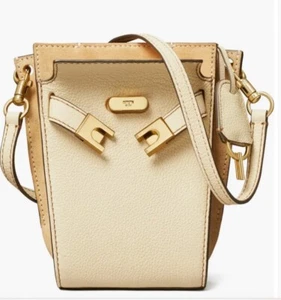 Tory Burch Lee Radziwill Double Bucket Bag TOTE Small BNWT Dust Bag Ivory - Picture 1 of 9