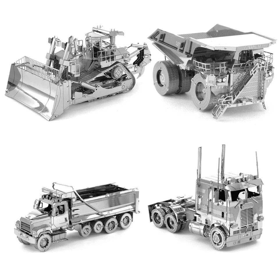 ZOYOKI 3D - Laser Metall Puzzle - Transport LKW Trecker Kipper Bulldozer Feuerwehr Bau